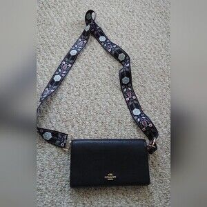 Coach black Foldover Clutch Crossbody